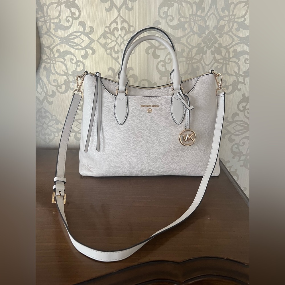 Michael Kors Austin light cream satchel